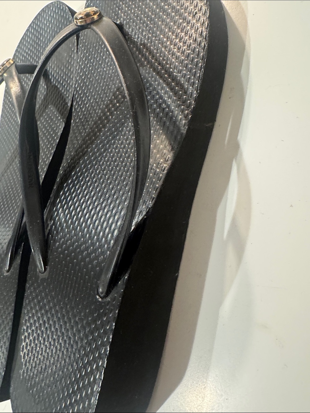 Tory Burch Size 10 Wedge Flip Flops Black - Picture 10 of 10